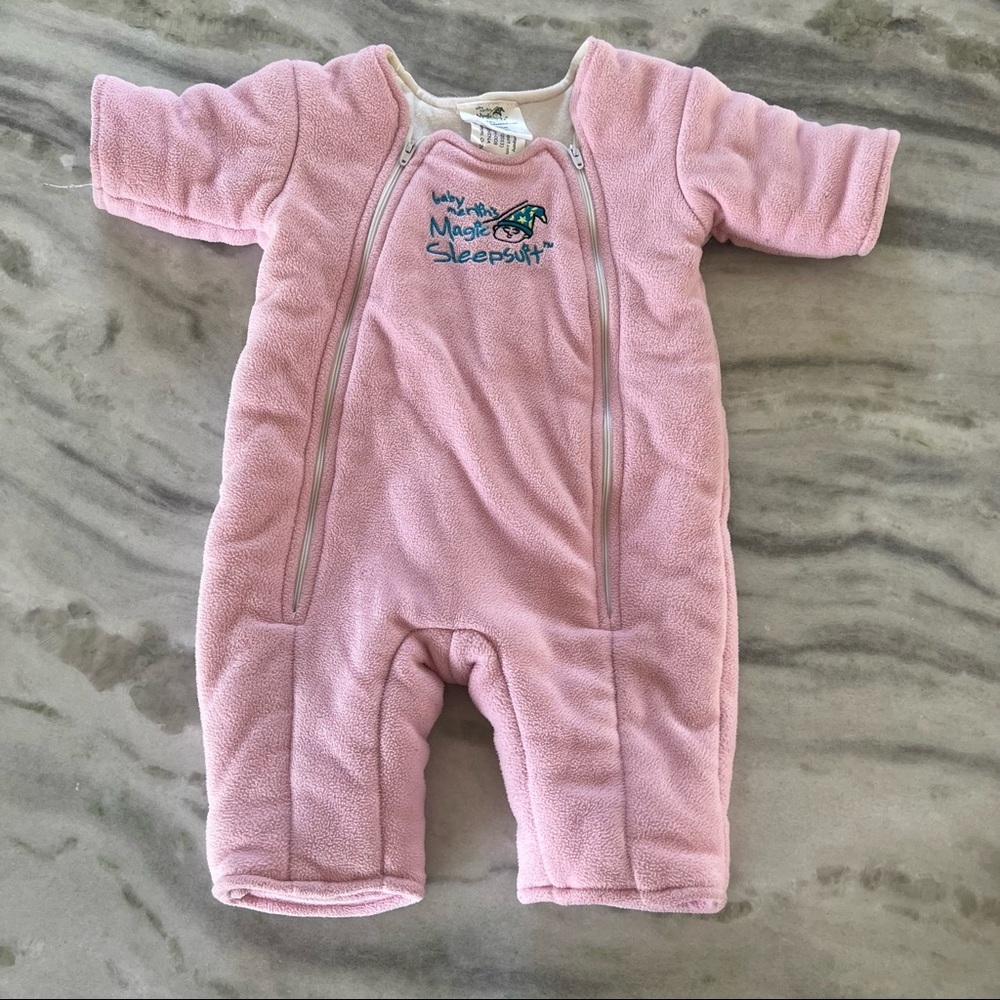 Baby Merlin’s Magic Sleepsuit Pink Fleece